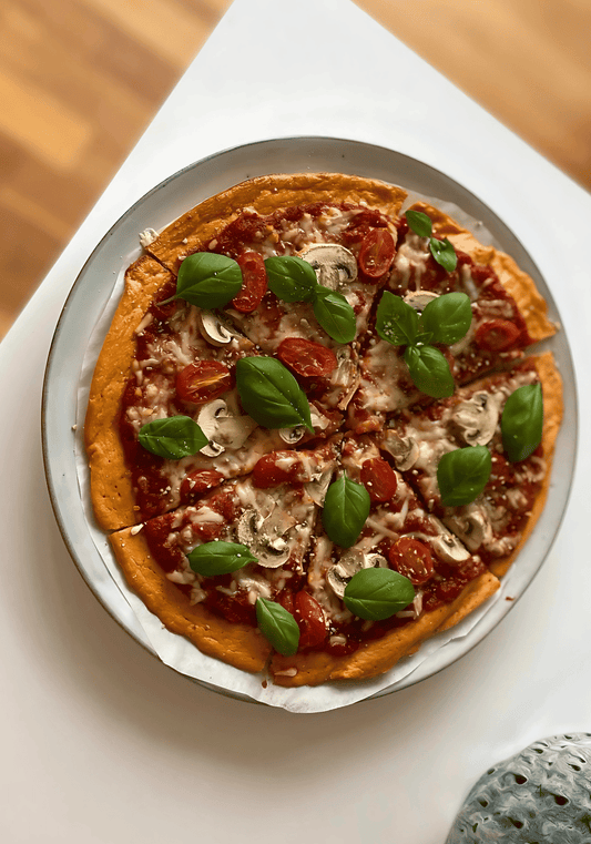 Pizzadeg på röda linser